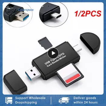 1/2ШТ OTG кард-ридер USB 2.0 Кард-ридер 2.0 для USB-адаптера Флэш-накопитель Устройство чтения смарт-карт памяти