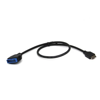 1 шт USB 3.1 Type-E от мужчины к IDC20P, кабель-адаптер, 20-контактный удлинитель для материнской платы компьютера, 30 см Черный пластик