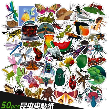 10/30/50 штук случайных наклеек серии Insects, наклеек из ПВХ, телефона, iPad, багажа, компьютера, водонепроницаемых наклеек