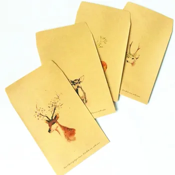 10 шт./лот Конверты из крафт-бумаги серии Loveky Deer, милый подарочный конверт для конвертов с приглашениями на свадьбу