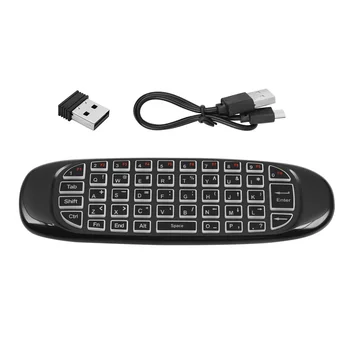 2.4 G RF пульт дистанционного управления Air Mouse Беспроводная клавиатура с голосовой подсветкой C120 для Android Smart TV Box