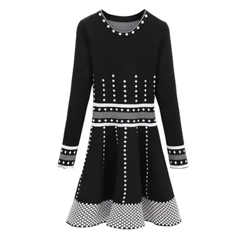 2022 НОВЫЕ осенне-зимние облегающие платья Модное Женское вязаное платье-свитер с высокой талией, Тонкая Корейская версия, длинный свитер