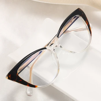 2023 Кошачьи глазки синие светлые очки в маленькой оправе круглые компьютерные очки в оправе для очков от близорукости