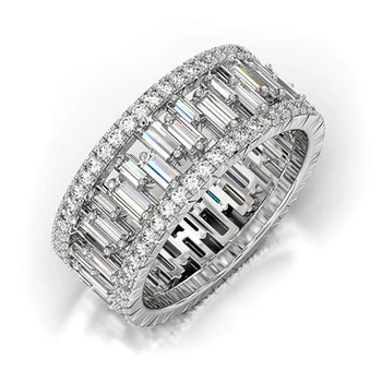 2023 Новые блестящие кольца с кубическим цирконием Promise для женщин Свадебные Высококачественные женские обручальные кольца Модные ювелирные изделия Прямая поставка