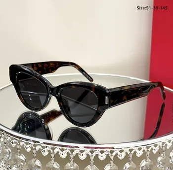 2023 Новые роскошные солнцезащитные очки Cat's Eye, модные мужские и женские солнцезащитные очки в маленькой оправе, ретро-очки UV400