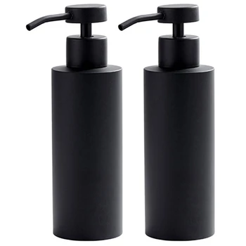 2X Дозатор мыла для рук-Дозаторы лосьона для посуды из нержавеющей стали, столешница для ванны, черный