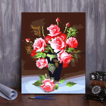 3465Ann-Тюльпан diy цифровая картина маслом картина маслом акриловая цветочная живопись взрыв ручная пейзажная живопись