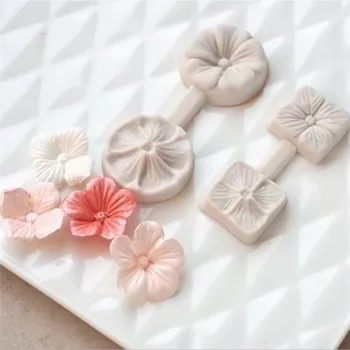 3D Цветок с пятью лепестками Силиконовая форма Инструменты для украшения торта из помадки Формы для выпечки шоколадных конфет Кухонные Принадлежности