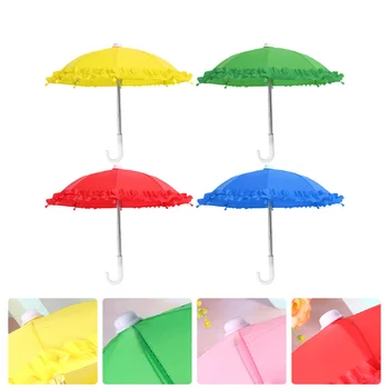 4 Шт микроигрушек Кружевной зонтик Декоративной формы, зонтик, Креативные мини-игрушки, Зонтики из чистого цвета, Полиэстер, детские