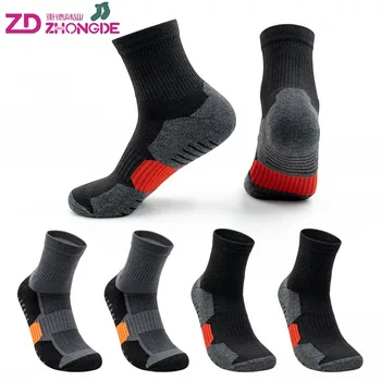 6 пар махровых носков средней длины, мужские тренировочные профессиональные утепленные и быстросохнущие дышащие спортивные носки
