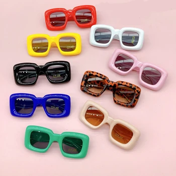 DOISYER / Новое поступление, детские солнцезащитные очки в толстой оправе, прямоугольные пляжные солнцезащитные очки в пластиковой оправе для мальчиков и девочек с защитой от ультрафиолета