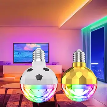 E27 Мини Вращающийся Магический Шар, RGB Проекционная лампа, Диско-шар для вечеринки, DJ, Свет для домашней вечеринки, Свадебное освещение в баре KTV