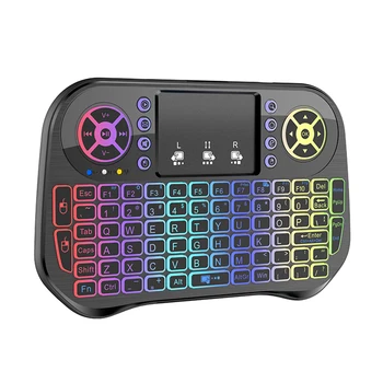 I10 Fly Mouse Сенсорная панель 7 цветов С подсветкой 2.4 G Мини Беспроводная клавиатура Перезаряжаемая Bluetooth-совместимая для ANDROID / WINDOWS / MAC OS