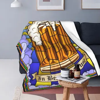 In Beer Мы доверяем ультрамягкому микрофлисовому одеялу в ретро-стиле, портативному, подходящему для дивана в разных стилях