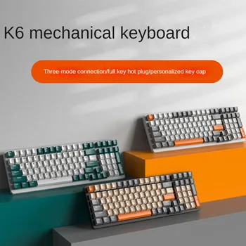 K6 Bluetooth Трехрежимная Механическая клавиатура С возможностью горячей замены 980 Игровая Механическая клавиатура Для Киберспортивного ноутбука Механическая клавиатура