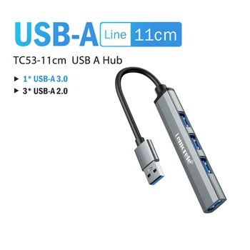 Lemorele TC53 USB A HUB USB 3.0 Hub 4 порта USB A Адаптер-разветвитель для ноутбуков, планшетов Macbook Air Pro iPad Pro M2 M1 PC