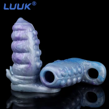 LUUK Мягкая силиконовая оболочка для пениса Для мужчин, Увеличивающий Член, Носимый мастурбатор, Задержка Эякуляции, Эротический удлинитель для пениса