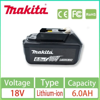 Makita Original 18V 6000MAH Аккумуляторная Батарея Электроинструмента LED Литий-ионная Замена LXT BL1860B BL1860 BL1850 BL1840