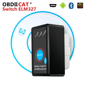 OBDIICAT Универсальный инструмент Диагностики автомобиля OBDII super elm327 ELM 327 V2.1 Сканер автомобильного интерфейса Bluetooth Работает на Android