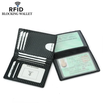 RFID-блокирующий чехол для карт Бумажник из углеродного волокна Держатель Кредитной карты Женщины Мужчины Водительские права 11 Слотов для карт Обложка для карт