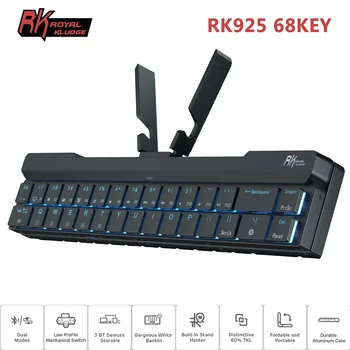 Royal Kludge RK925 Складная Мини-механическая клавиатура, портативные беспроводные Bluetooth-геймерские клавиатуры для планшета, ноутбука, мобильного телефона