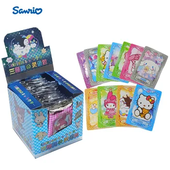 Sanrio 224pcs Hello Kitty Card Торговая карточная игра Pompom Purin My Melody Booster Box Мультфильм Милая Коллекция Игрушек Для Детей Gif