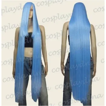 WOW perruque Girls 50-дюймовые Термостайлируемые Парики с 22-дюймовой удлиненной Челкой Baby Blue Косплей для женщин парик