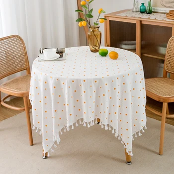 Белая скатерть, скатерть для обеденного стола, маленький круглый столик, квадратная гостиная, скатерть для журнального столика, покрывающая скатерть