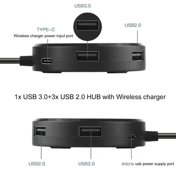 Беспроводная зарядная станция с 1xUSB 2.0 + 3x USB-портами для Galaxy