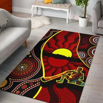 В горошек австралийских аборигенов с ковриком Диджериду, коврик для комнаты, противоскользящий ковер, украшение для дома, тематический ковер для гостиной