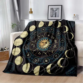 Винтажное одеяло Таро с 12 созвездиями для кровати, одеяло для пикника, тонкое одеяло для дивана, одеяла по индивидуальному заказу, одеяло для кондиционирования воздуха