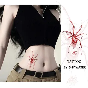 Временные татуировки с пауком, тату с бабочкой и розой, Y2K, милые Тату-арт, Поддельные татуировки для женщин, Сексуальная тату-наклейка