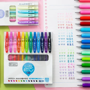 Выдвижной быстросохнущий гель большой емкости, разноцветные гелевые ручки, гладкие ручки для письма для дома, школы, офиса.