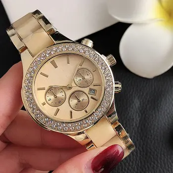 Высококачественные Женские кварцевые часы, Классические повседневные Модные Женские часы с бриллиантами, Роскошные часы Reloj De Señoras
