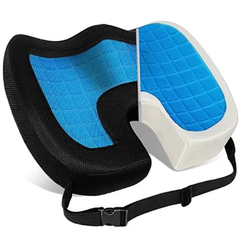 Гелевая подушка для сиденья, нескользящий ортопедический гель и пена с эффектом памяти, подушка для защиты копчика для офисного кресла, подушка для автомобильного сиденья