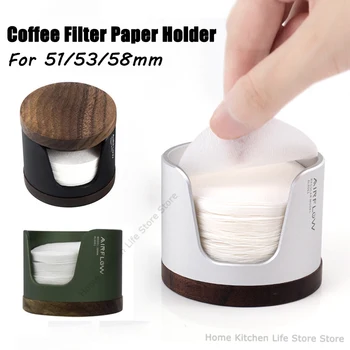 Держатель фильтровальной бумаги для кофе, круглый держатель фильтра для кофе с магнитной крышкой для аксессуаров для кофе 51 мм 53 мм 58 мм, инструментов для бариста