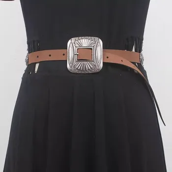 Женская подиумная мода из искусственной замши Винтажные широкие пояса Женское платье Корсеты Пояс Украшения для ремней Узкий пояс R709