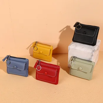 Женская сумка-портмоне для мелких монет, кошельки для мелочи, сумки для денег на молнии, детские мини-кошельки, кожаный клатч-брелок для ключей