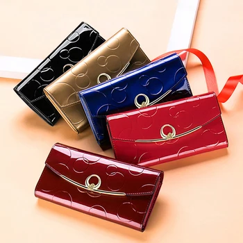 Женские кошельки, Длинный кошелек с RFID-защитой Carteras Para Mujer С карманом для мобильного телефона, Роскошный Дизайнерский Кожаный кошелек для женщин