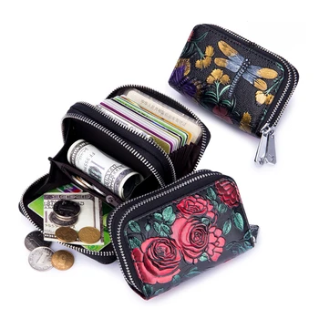 Женский кошелек из коровьей кожи большой емкости с несколькими позициями для карт, сумка для карт, короткий кошелек, портмоне, многофункциональная сумка для мелочи