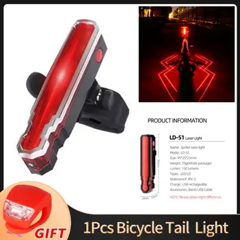 Задний фонарь велосипеда, сигнальная лампа с лазерной линией, водонепроницаемый подседельный штырь, светодиодный фонарь, USB перезаряжаемый задний фонарь для шоссейного велосипеда MTB