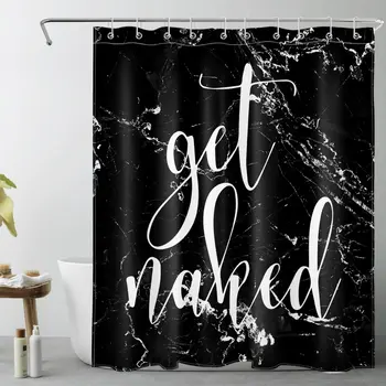 Занавеска для душа с абстрактным дизайном из белого и черного мрамора, занавески для ванной, декор для ванной комнаты, Водонепроницаемая ширма для ванны с крючками