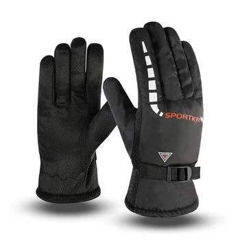 Зимние велосипедные перчатки, теплые лыжные перчатки на весь палец, водонепроницаемые зимние перчатки, мужские перчатки для сноуборда, прямая поставка