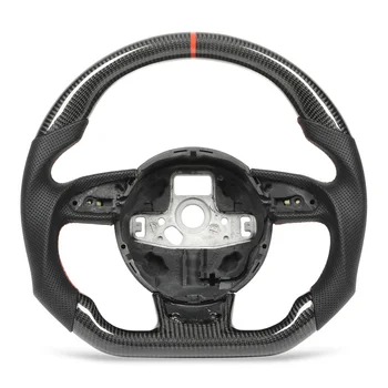 Изготовленное на заказ рулевое колесо из углеродного волокна Рулевое колесо из перфорированной кожи Палец Против окисления для B8.5 RS3 RS4 RS5 RS6 RS7