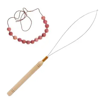 Инструмент для вышивания бисером Деревянные Нитевдеватели для ручного шитья Нитевдеватель для волос для силиконовых колец Бусин и перьев Инструменты для наращивания