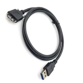 Кабель Micro USB 3.0 длиной 0,6 м, кабель для промышленной камеры от 3.0AM до MicroB, провод от штекера к штекеру с фиксирующими винтами черного цвета