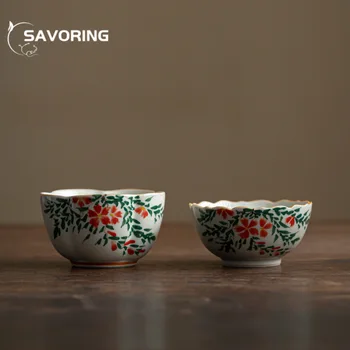 Керамическая чайная чашка ручной работы в стиле ретро с цветами сливы, красивая Чайная чашка ручной работы, Ароматическая чашка, украшения для домашнего употребления Белого чая