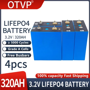 Класс A 4шт Батарея Lifepo4 3,2 В 320Ah Может быть объединена в Аккумуляторные элементы 12 В 24 В 48 В Для Хранения Солнечной энергии на лодке Гольфкаре RV