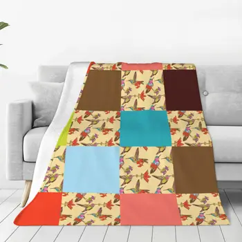 Клетчатое дизайнерское одеяло с ультрамягкими уютными цветущими цветами, декоративное фланелевое одеяло на весь сезон для дома, дивана, кровати, кресла, путешествий