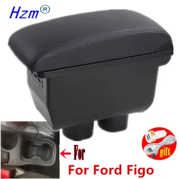 Коробка для подлокотника Ford Figo Для деталей интерьера Ford Figo Коробка для подлокотника автомобиля Коробка для хранения запчастей для модернизации со светодиодом USB